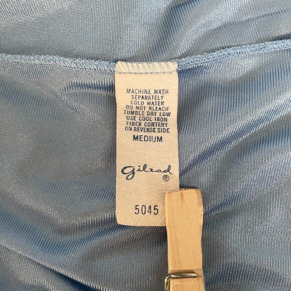 Lingerie Sleep Top Size Medium Blue Pastel Sheer Lace Ruffle Negligee Coquette - Picture 9 of 12